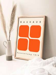 1pc Modern Orange Abstract Canvas Art Print - Frameless Polyester Wall Decor For Living Room, Bedroom, Office - Minimalist Mid-Century Design - Perfect Christmas Gift, Room Decor, Retro, Corridor Decoration, Perfect For Room Decor