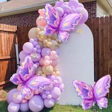 1/3pcs Purple Butterfly Colorful Foil Balloons, Perfect For Birthday Parties, Purple Butterfly Themes, Weddings, Bridal Showers, Shower Parties, Butterfly Backdrops, Home Party Decorations
