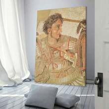 1PCS Framed Battle Of Issus Mosaic Canvas Painting Alexander The Great Poster Wall Art Decoration Canvas Prints For Home Room Decoration Bedroom Decoration Gift Poster, Suitable For Living Room Dining Room Study Kitchen Hotel Office Apartment Cafe Studio Bar Bathroom Dressing Room Corridor Wall Decoration