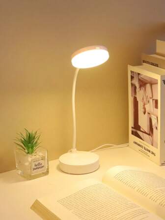 1pc LED Round Desk Lamp, Study Eye Care Small Night Light, Desk Top Creative Reading Lamp (Non-Rechargeable)