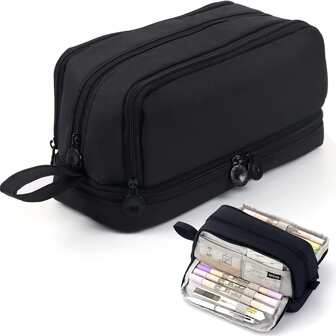 1pc Sports And Fitness Wrist Guard, Badminton Wrist, Wrapped Protective Sheath, Breathable Mother's Tendon Sheath, Hand Protection Bandage, Strap Equipment, Oxford Cloth Large Capacity Pencil Case, Multi Compartment Stationery Storage Bag, Equipped With Smooth Zipper, Elastic Pen Slot, Mesh Pocket, Portable School Desk Storage Bag, Suitable For Students, Teenagers, Girls And Boys To Use,Pencil Pouch,School Bag