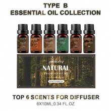 Essentielles Öl Set, für Aromatherapie Zuhause, Kerzen, Luftbefeuchter, Verdampfer, hochkonzentriertes ätherisches Öl Gipsverdampfer, (A: Adlerholz & Bernstein & Weihrauch & Himalaja-Zeder & Ambra & Orientalischer Bacor B: Adlerholz & Bernstein & Weihrauch & Himalaja-Zeder & Moschus & Guajakholz *10ml/0,34oz)