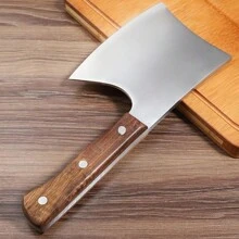 1 Piece Bone Knife, Heavy Butcher's Axe, Machete, Stainless Steel Thickened Blade And Ergonomic Handle, China Kitchen Axe, Multifunctional Professional Knives For Home And Restaurant Use, Household Restaurant Thickened Stainless Steel Axe, For Bone Cutting, Multifunctional Forging, Knocking, Cutting, Multifunctional Stainless Steel Kitchen Knife, For Bone Cutting, Large Bone Cutting, Golden Steel Axe Unique Gift For Men