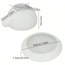 2 件装杯子和盘子硅胶模具，DIY 石膏水泥心形蜡烛杯硅胶树脂模具 - 模具 - 查看 7