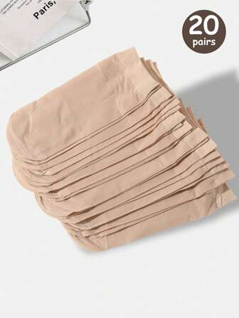 20 par enfärgade strumpor för kvinnor, lätta ventilerande korta strumpor för sommaren