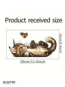 1pc Home Decorations Creative Wall Sticker, Cartoon Cat Butterfly Pattern Self-Adhesive Wall Stickers, Bedroom Entryway Living Room Porch Home Decoration Wall Stickers, Removable Stickers, Wall Decor Decals