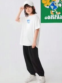 Lee Pure Cotton White Breathable Comfortable Simple Fashionable Boys And Girls Summer Short-Sleeved T-Shirt