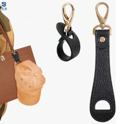 Clipe de Boné de Couro PU, Suporte Mãos Livres para Chapéu de Sol de Verão, Presilha Segura com Botão de Pressão