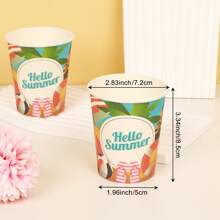 1 Set Summer Beach Theme Disposable Paper Cup For Holiday Party
