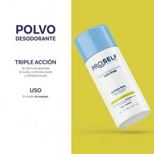 PROSELF Polvo Desodorante para Pies y Cuerpo - Natural y Libre de Talco - Mantiene tu cuerpo seco sin mal olor - Delicioso Aroma a Lima Siciliana - Antibacterial - 110 g - Blanco - Ver 3