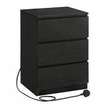 VASAGLE Bedside Table With Charging Station, Side End Table With 3 Drawers, 2 AC Outlets, 2 USB Ports, Bevelled Drawer Fronts, For Living Room, Bedroom, Study, Modern - UK Plug(220-240V) - View 8