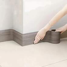 1 Roll 8cmx5m Self-Adhesive Wood Grain PVC Door Frame Repair Sticker - Easy Install Skirting Board & Wall Decor Trim, Perfect For Home Renovation