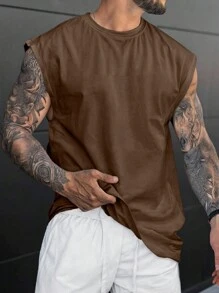 Kit 2 Men's Oversized Cotton Tank Top Over Macho Blouse Cotton Shirt Streetwear - 淡紫色 - 查看 2
