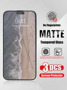 3pcs 2.5D Full Screen High Definition Matte Tempered Glass Screen Protector (Gaming Film), Anti-Fingerprint, Compatible With Apple IPhone X/XR/11/12/13/14/15/16 Series