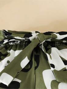 Baby Girls Outfits Letter Print Short Sleeve Romper + Floral Print Trousers With Headscarf Cute Baby Clothing Set 3PCS Daddy's Girl And Mommy's World - màu đen - Xem 5