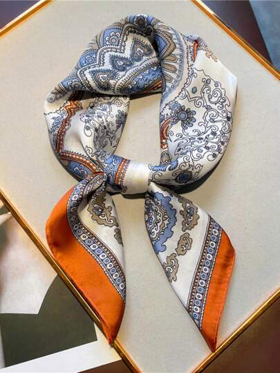 1pc Moda Cachecol Para Mulheres Bandana Clássico Quadrado Lenços Primavera E Verão Lenço De Cabeça Respirável Leve Neckcheif