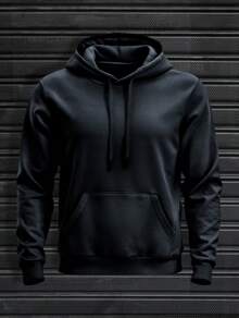 Kit 2 Cold Weather Blouse Men's Sweatshirt Hooded Tracksuit With Pocket Kangaroo Sweatshirt Warm Jacket - Màu xanh Cadet - Xem 5