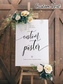 1 件定制个性化无框欢迎海报、定制极简主义帆布海报、定制婚礼派对欢迎标志、婚礼生日欢迎标志装饰、新娘标志、生日礼物、艺术照片、宠物、婚礼照片、商业标志、动物人物风景墙艺术画家居装饰无框 1 件装饰精美装饰、时尚、简约、现代定制、个性化、独特理想礼物