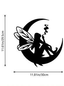 Hello Young 1 件金属墙饰中的月球图像、动物群、植物群、星座和天体图案,让室内充满月光美感,非常适合休息室、闺房、书房等。,家居装饰,房间装饰,墙面装饰 - 黑色 - 查看 18
