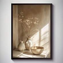 1pc Art Deco Classic Retro Floral Vase Canvas Wall Art Print, Khung tùy chọn Poster hoa trừu tượng hiện đại cho trang trí văn phòng tại nhà, trang trí phòng khách, trang trí phòng ngủ, trang trí lớp học, trang trí phòng ăn, chống thấm nước trong nhà theo chiều dọc, trang trí phòng thẩm mỹ, nghệ thuật treo tường có khung - Nhiều màu - Xem 3