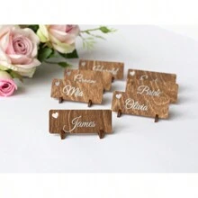 1 pieza Llavero de certificado de boda de madera - Placa de identificación de madera personalizable impresa, Accesorio de alambre de acero negro de 7 pulgadas, Portátil para bodas, San Valentín, festivales, fiestas, regalos de cumpleaños y graduación