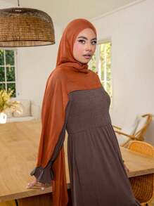 Nouvelle écharpe d'imitation de lin pour dames, automne/hiver, couleur unie, rétro, kaki, châle long en gros - Multicolore - Voir 19