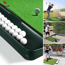 ABAHUB Bandeja para pelotas de golf, dispensador de pelotas de golf, dispositivo alargado de almacenamiento de golf, contenedor de almacenamiento de pelotas de golf, accesorio de entrenamiento de golf, apto para práctica en casa, tanto interior como exterior.