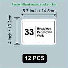 Custom 5.7*4inch 6/12/24/48/96pcs Waterproof Wheelie Waste Bin Vinyl Stickers-Personalized Rectangle Trash Can Sticker Decals Label With Rounded Corners, House Number & Street Name Garbage Sticker - Multicolor - View 11
