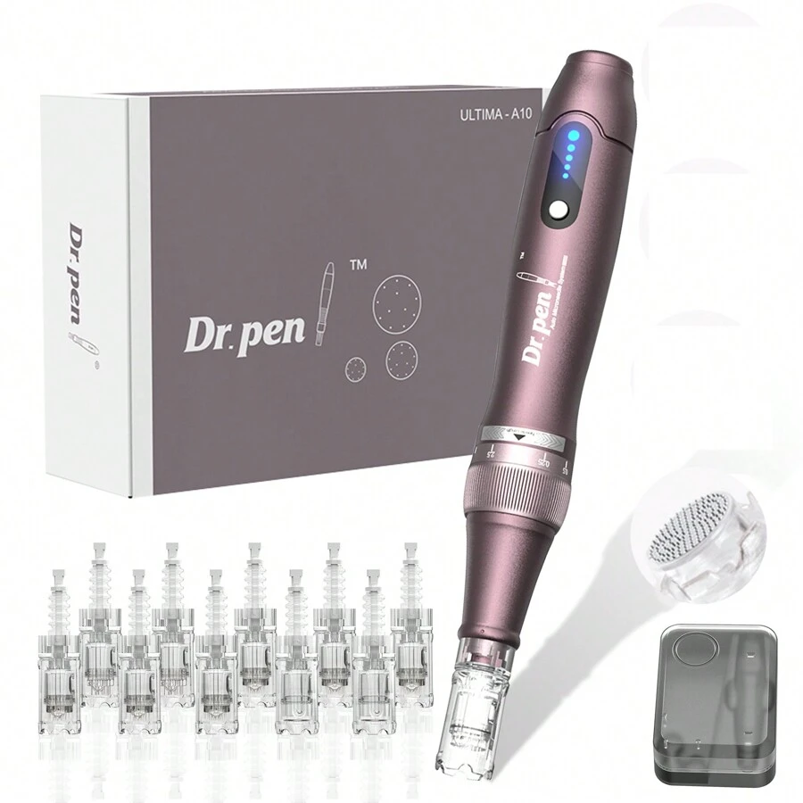 Dr.Pen A10 Pen - Care Tool Kit With 10PCS 0.25MM Replacement Cartridges - 紫色 - 查看 1