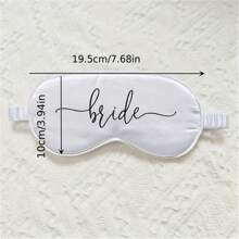 2件套婚礼装饰新娘情侣眼罩婚礼订婚蜜月旅行妻子礼物单身派对新娘送礼会字母新娘/新郎眼罩套装 - 黑白 - 查看 2