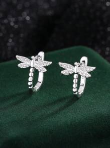 Dragonfly Stud Earrings, Minimalist Vintage Zirconia Insect Earrings