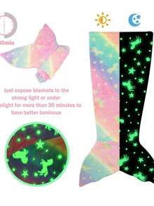 Manta Cobija con Cola de sirena Flourecente Frazada Niña Infantil Adolecente - Rosa Fucsia  A - Ver 4