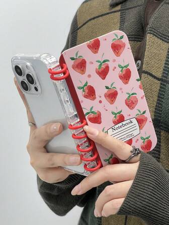 1 个翻盖草莓印花手机壳，书本风格，适用于 Apple iPhone 11/12/13/14/15/16 Pro Max、Galaxy A05/A15/A25/A35/A53/A54/A55/S23/S24 Ultra