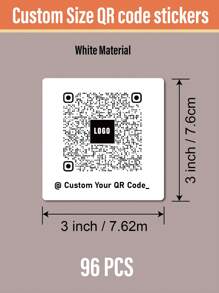 96pcs 1.77inch/4.5cm 3inch/7.6cm Custom Holographic/Clear/White Printable Waterproof Square Vinyl Sticker, Vinyl Printed QR Code Stickers, Personalised Photo Sticker, Custom Image Sticker Label, Social Media Stickers, Metallic QR Stickers, Social Tag Sticker- Custom Printed Square QR Code Stickers, QR Code Brand Name Stickers, Personalized Text Stickers, Social Media QR Sticker, QR Code Labels, Business Logo Label,Multi-Functional,Kitchen,Dining Room,Bedroom,Office,Living Room,Home,Garden,Tea Room,For Anniversaries,For Birthdays,For Housewarming,For Graduation