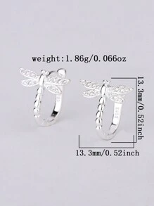 Dragonfly Stud Earrings, Minimalist Vintage Zirconia Insect Earrings