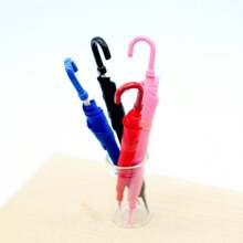 1pc/3pcs/5pcs 1:12 Scale Mini Colorful Umbrella Model, Non-Functional Dollhouse Accessories, ABS Material, Home Decor Miniature Scene Props - Multicolor - View 2