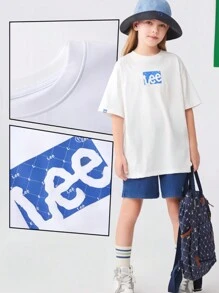 Lee Pure Cotton White Breathable Comfortable Simple Fashionable Boys And Girls Summer Short-Sleeved T-Shirt