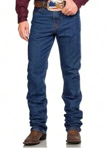 Traditional Jeans Everyday Basic Straight Cut Wholesale Cheap Premium 100% Cotton - Azul - Ver 1