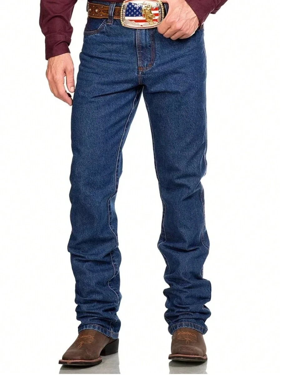 Traditional Jeans Everyday Basic Straight Cut Wholesale Cheap Premium 100% Cotton - Azul - Ver 1
