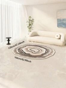 1 件树环印花毛绒浴室垫，适用于卧室、客厅、书房、餐厅和浴室，快干且易于清洁 - 彩色 - 查看 16