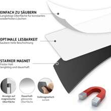 biroyal BIROYAL Magnetstreifen beschreibbar, 8X3cm Weiß 50Stk. abwischbare Magnete, Selbstklebend Magnetschilder zum beschriften, Magnet-Etiketten für Whiteboards, Kühlschränke, Magnettafeln