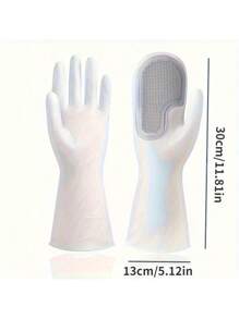 Rubber Latex Dishwashing Gloves, Waterproof And Lead-Free, Suitable For Kitchen, Bathroom And Outdoor CleaningMultifunctional Magic Glove Brush For Household Chores, Dishwashing, Waterproof Plastic Latex Kitchen Cleaning, Home Use For Laundry And Dishwashing