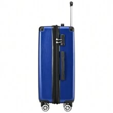 Rolling Suitcase, Hard-Shell Suitcase, Hand Luggage, 4 Wheels, ABS Material, TSA Customs Lock, Dark Blue