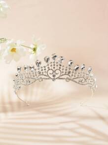 1pc Geometric Pattern Boho Elegant Zinc Alloy Luxury Wedding Bridal Accessory, Bride Wedding Hair Decoration Crown Veil, Simple & Modest, Suitable All Year Round