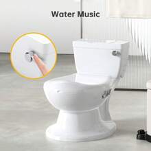 Danolapsi Toddler Potty Training Toilet,Realistic Potty Training Seat With Soft Seat,Removable Pot,Splash Guard,Toilet Paper Holder For 18 Months+ - White - View 5