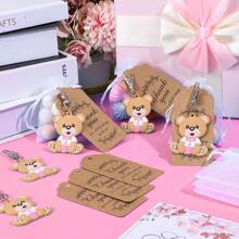 40 set di omaggi per festeggiamenti festa di nascità, regali per gli ospiti, inclusi portachiavi a forma di animali, sacchetti di organza e cartellini di ringraziamento, per festa a tema, compleanno di bambini, battesimo femmina/battesimo maschio