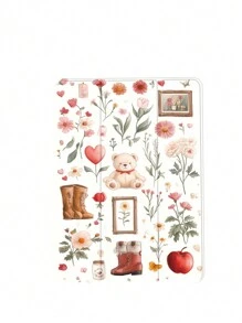 1pc Floral Bear Retro Pattern Protective Case, Compatible With IPad 10.2 Inch, IPad Pro 11 2021/2020/10th Gen, IPad Mini 4/5/6, Galaxy Tab A8 10.5 Inch 2022, Matepad 10.4/Tab, With Pencil Slot, Support Auto Sleep/Wake