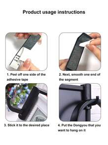 4pcs Headphone Holder, Computer Headphone Storage Hook, Gaming Headset Hanger, Headphone Rack For Home PC Headphones, Headphone Accessories, Monitor Headset Hook, Headphone Stand, Wall Mounted Headphone Organizer No-Drill