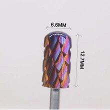 RolinStar Both Hand Tungsten 6.6 Purple Large Round Top Barrel Carbide Barrel Nail Drill Bit And Best Remover For Powder - Multicolor - View 4