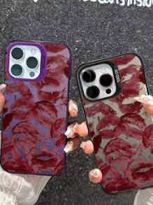 1 Peça Capa de Celular Anti-queda com Design de lábio vermelho de Personalidade Compatível com iPhone 11 12 13 14 11pro Max 12pro Max 13pro Max 14pro Max Xr 15 15 Pro 15 Pro Max e Série Compatível com Samsung Galaxy
